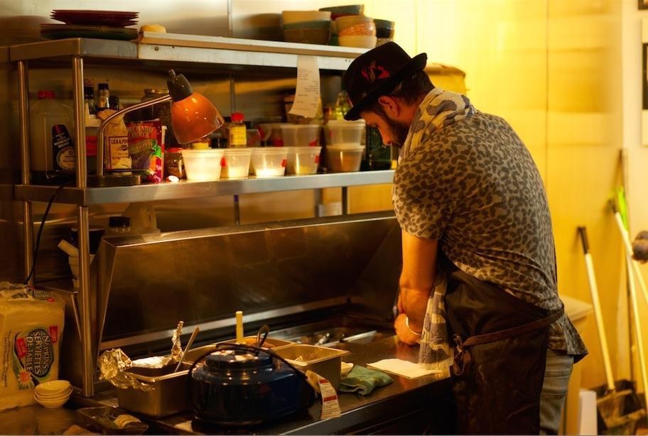 Almoznino in his kitchen