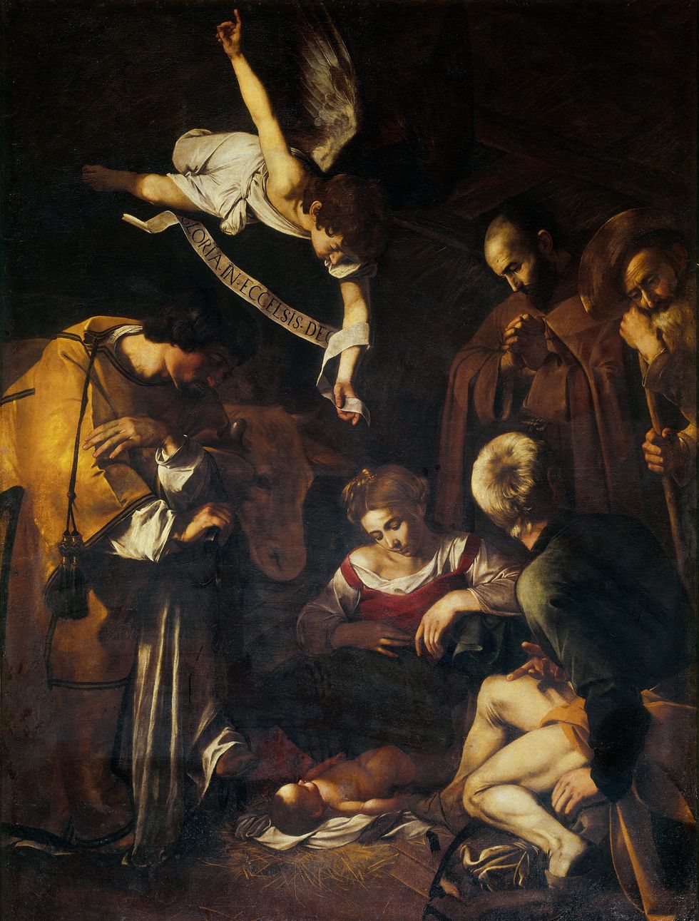  u200b"Nativity with St. Francis and St. Lawrence" by Caravaggio