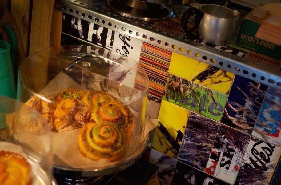 Apricot tarts and almond croissants, made fresh every day